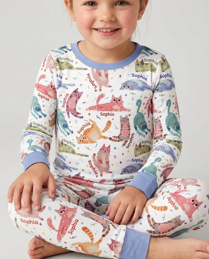 Zweiteiliges Langarm-Pyjama-Set mit Sommerfrüchten