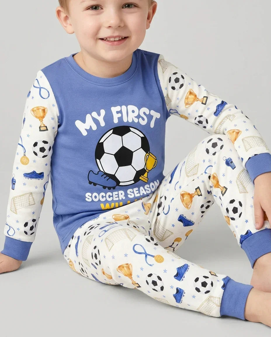 Zweiteiliges Langarm-Pyjama-Set mit Sommerfrüchten
