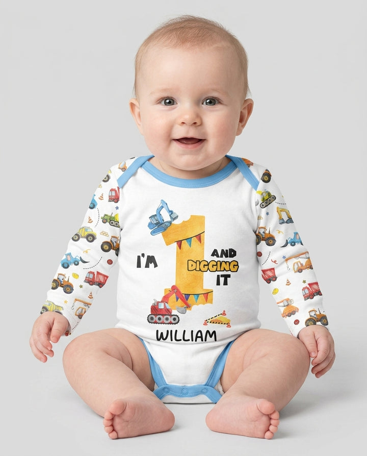 I'm Digging It Birthday - Personalized Name & Age Bamboo Bodysuit