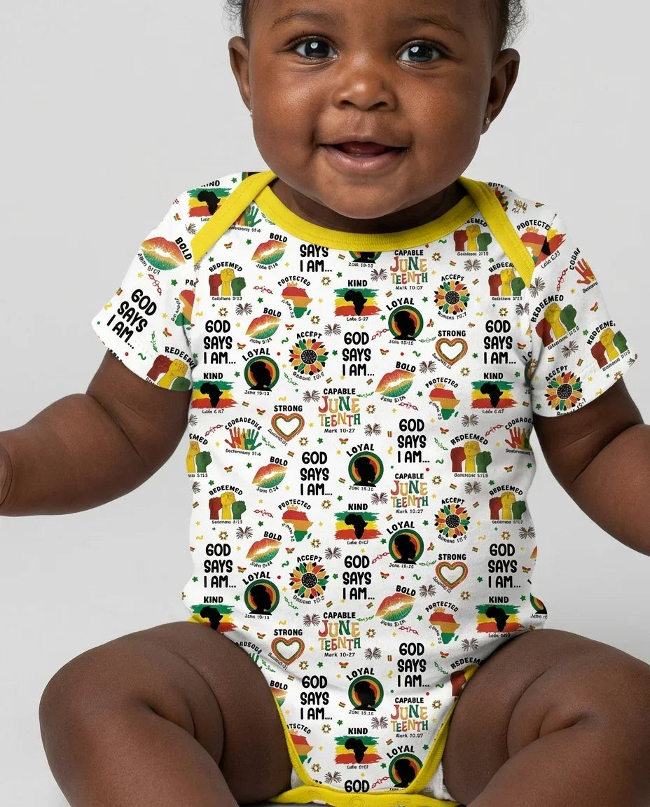 God Says I Am Juneteenth Bamboo Bodysuit