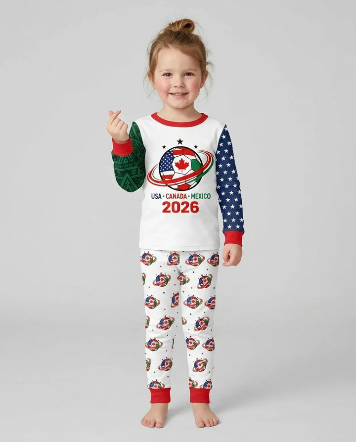 Zweiteiliges Langarm-Pyjama-Set mit Sommerfrüchten