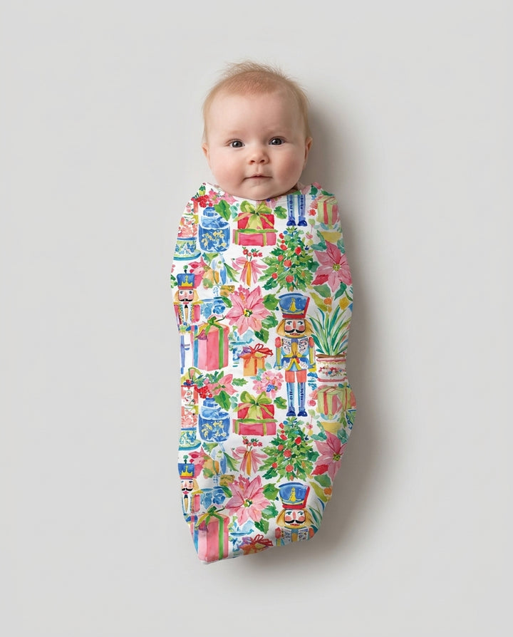 Watercolor Nutcracker Holiday Bamboo Swaddle Blanket