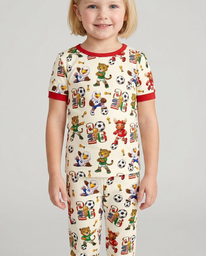Zweiteiliges, kurzärmliges Pyjama-Set mit Marienkäfern
