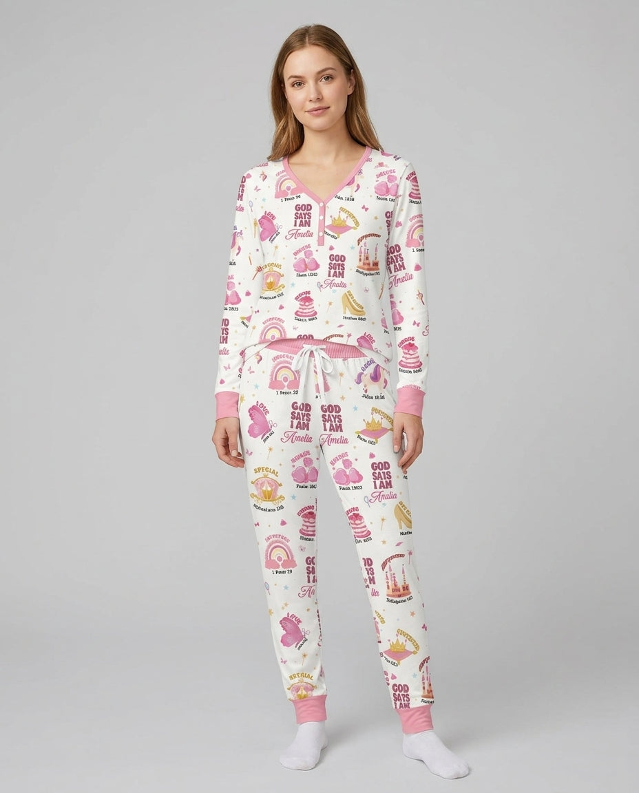 Gott sagt, ich bin Damen-Pyjama-Set