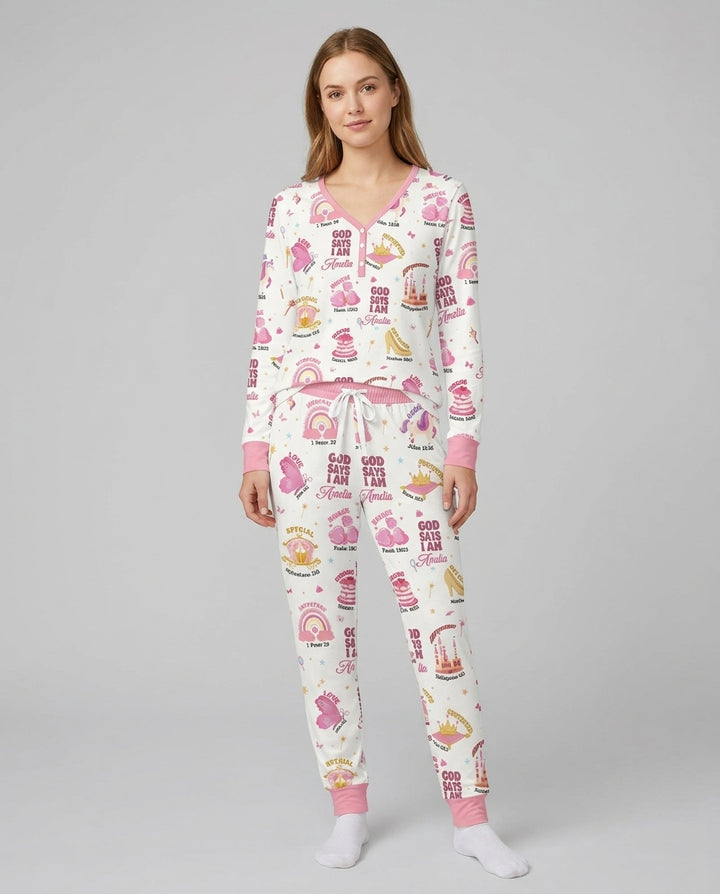Gott sagt, ich bin Damen-Pyjama-Set