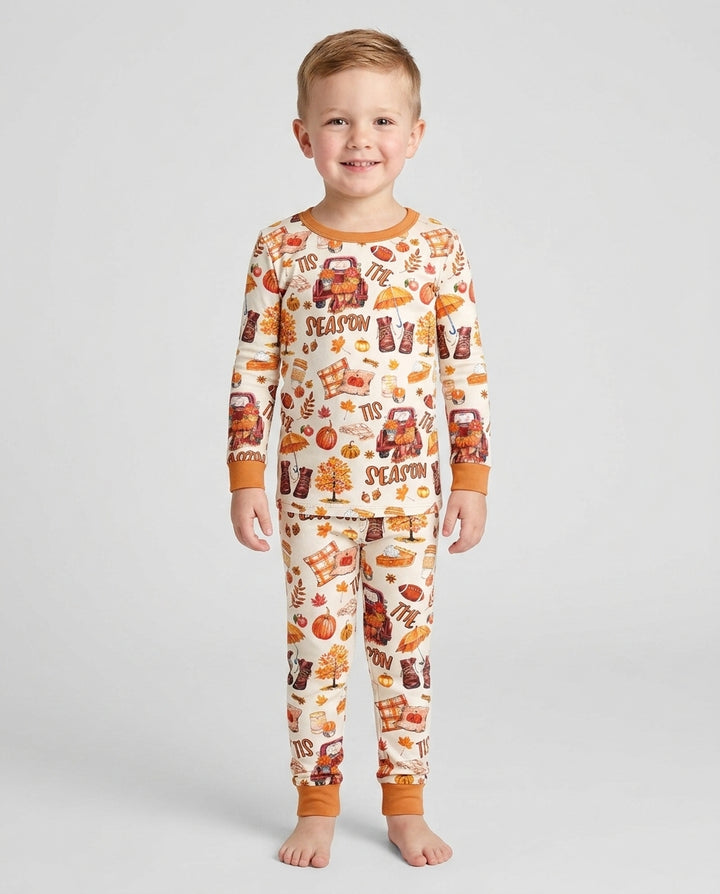 Fall Tis the Season Bamboo Two Piece Long Sleeve Pajama Set