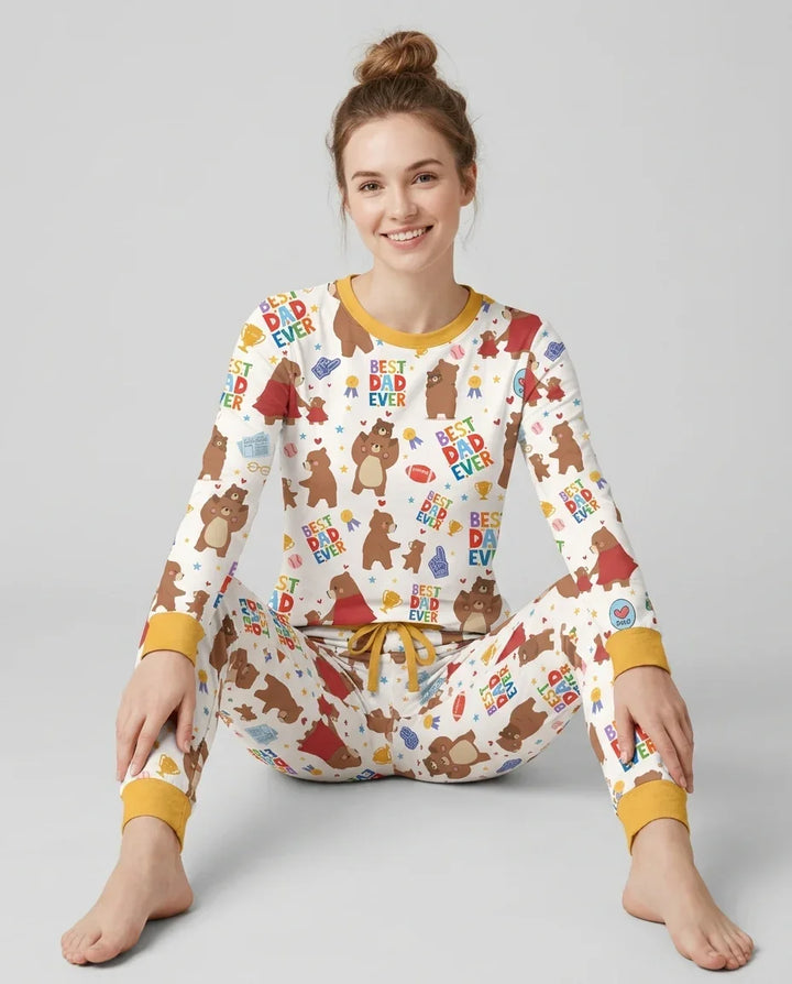 Best Papa Bär aller Zeiten Familie passender Bambus Pyjama für Damen