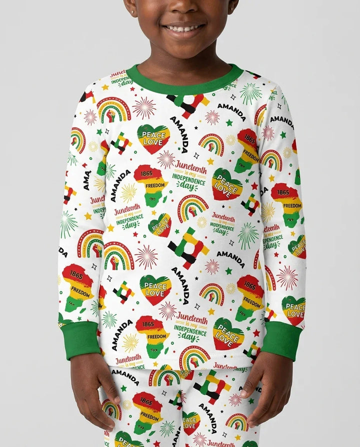 Zweiteiliges Langarm-Pyjama-Set mit Sommerfrüchten