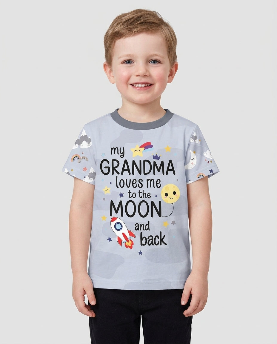 My Grandma Loves Me To The Moon And Back Bamboo Crewneck T-Shirt