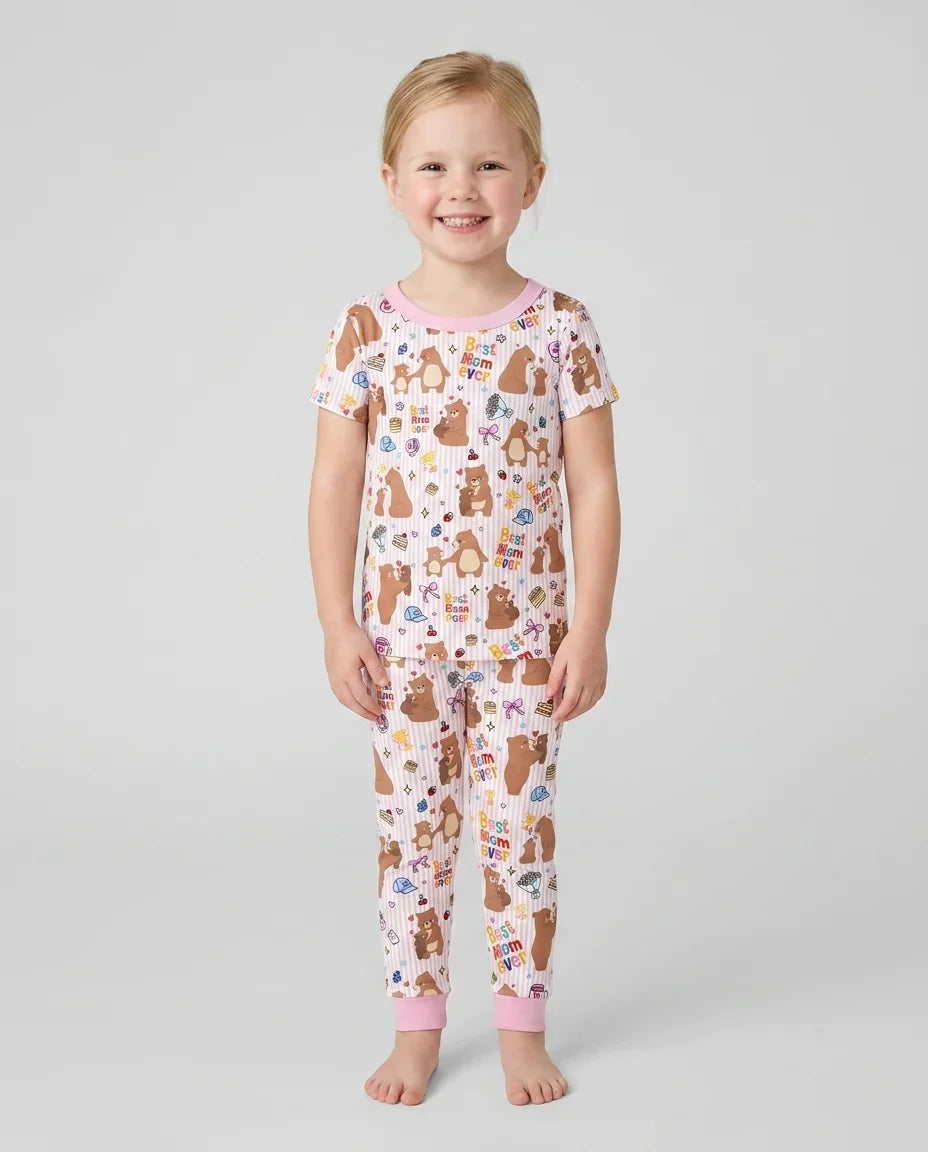 Zweiteiliges, kurzärmliges Pyjama-Set mit Marienkäfern