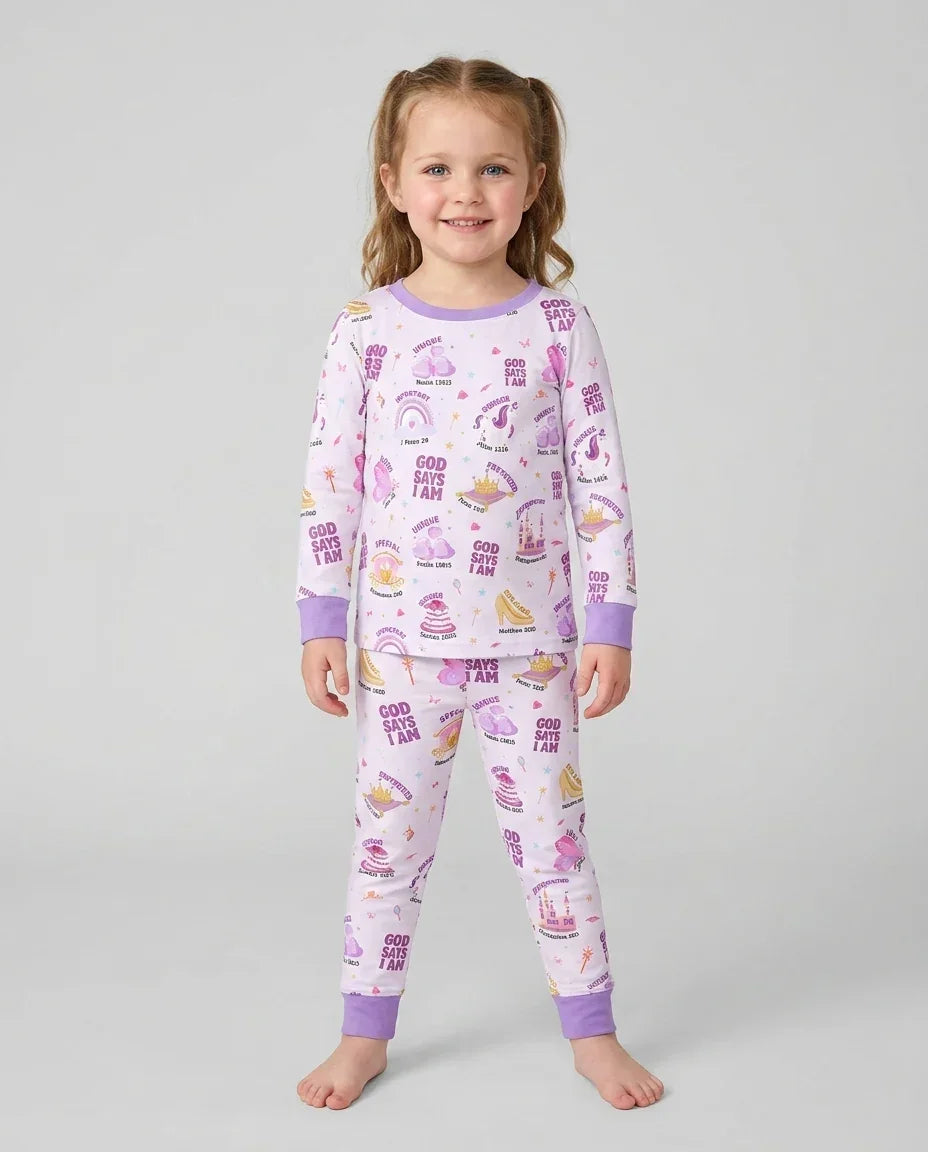 Zweiteiliges Langarm-Pyjama-Set mit Sommerfrüchten