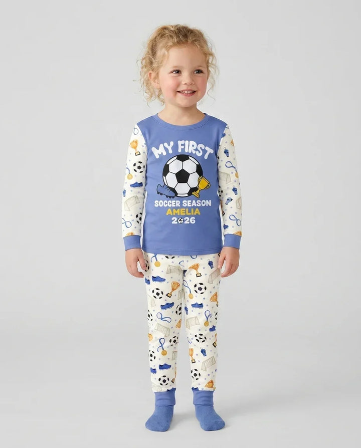 Zweiteiliges Langarm-Pyjama-Set mit Sommerfrüchten