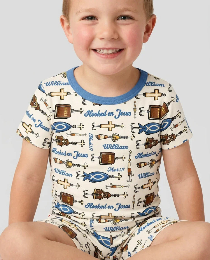 Zweiteiliges Pyjama-Set mit kurzen Ärmeln und Shorts im Sommer-Design