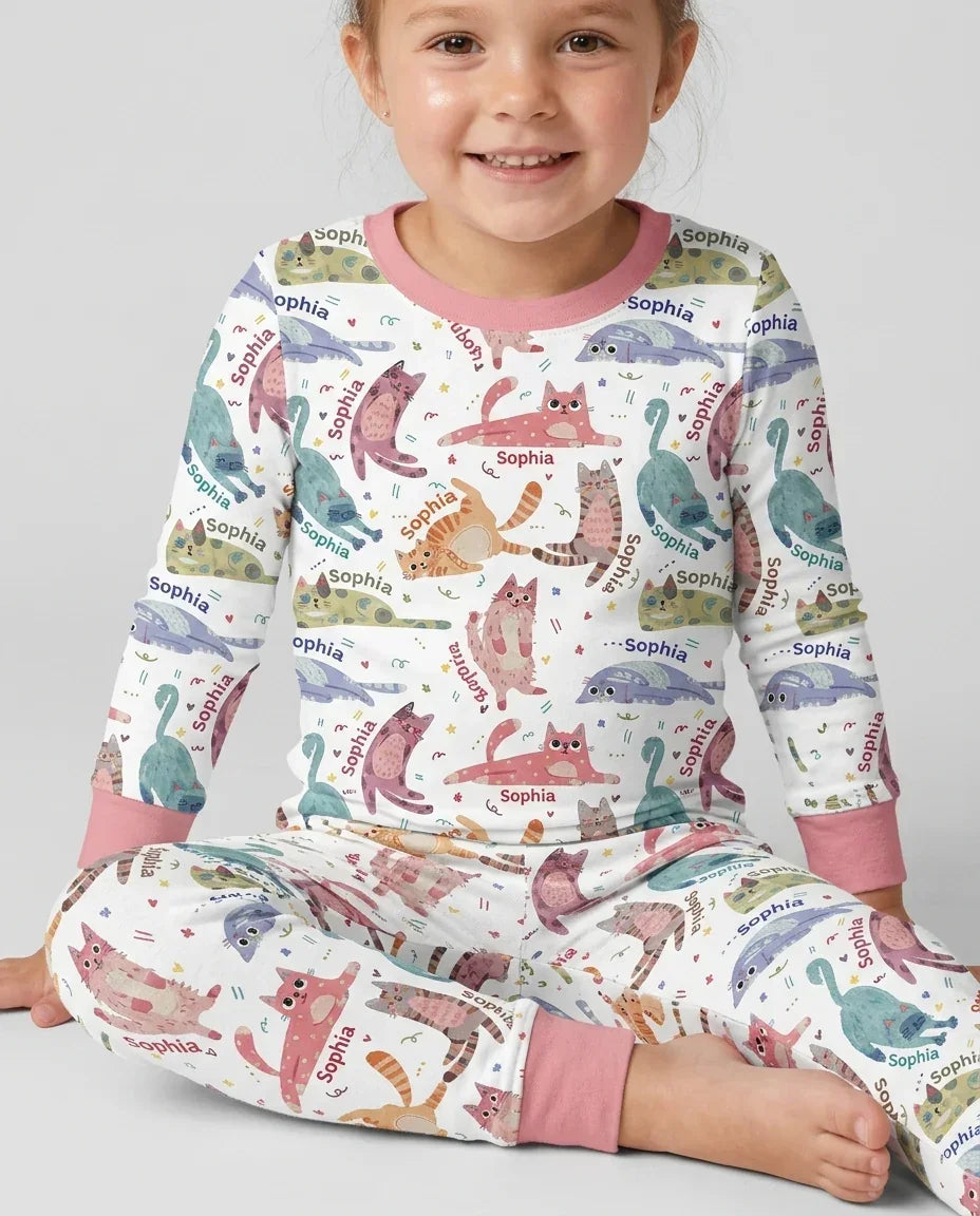 Zweiteiliges Langarm-Pyjama-Set mit Sommerfrüchten