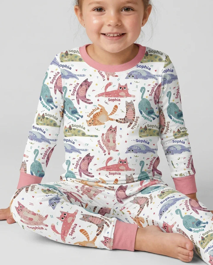 Zweiteiliges Langarm-Pyjama-Set mit Sommerfrüchten