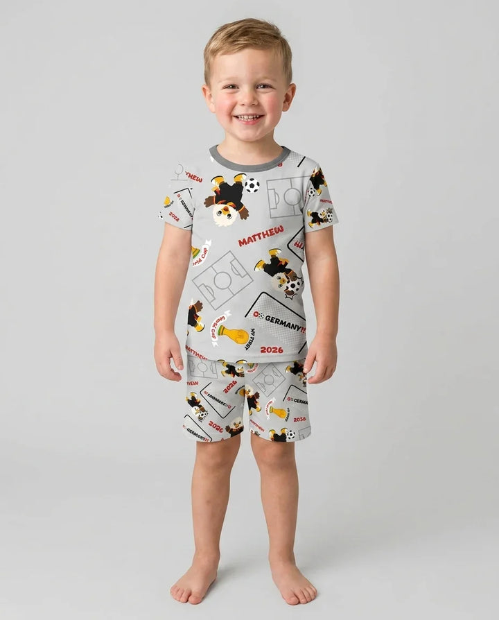 Zweiteiliges Pyjama-Set mit kurzen Ärmeln und Shorts im Sommer-Design