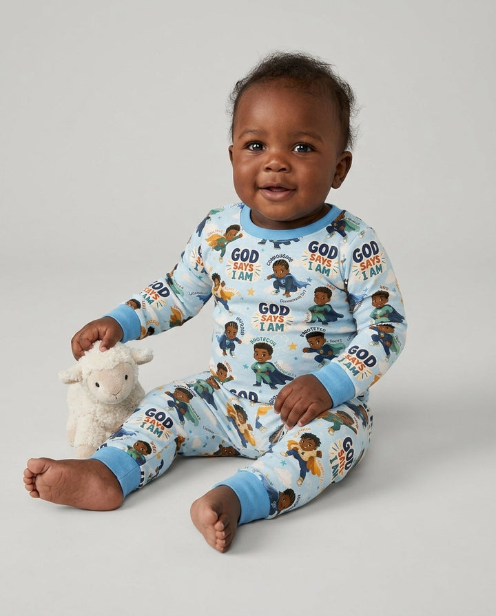 Zweiteiliges Langarm-Pyjama-Set mit Sommerfrüchten