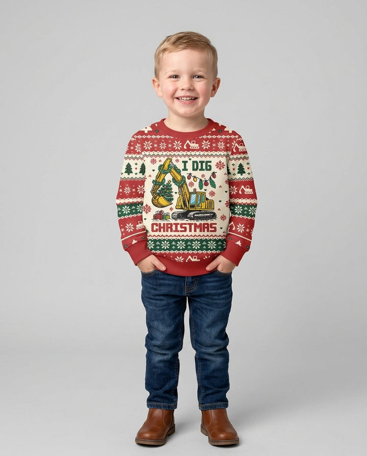 I Dig Christmas Ugly Bamboo Crewneck Sweatshirt
