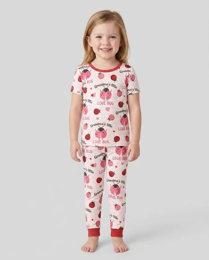 Grandma's Little Love Bug Bamboo Two Piece Short Sleeve Pajama Set