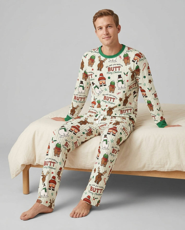 We Wish You Nothing Butt Merry Bamboo Men's Pajama Set