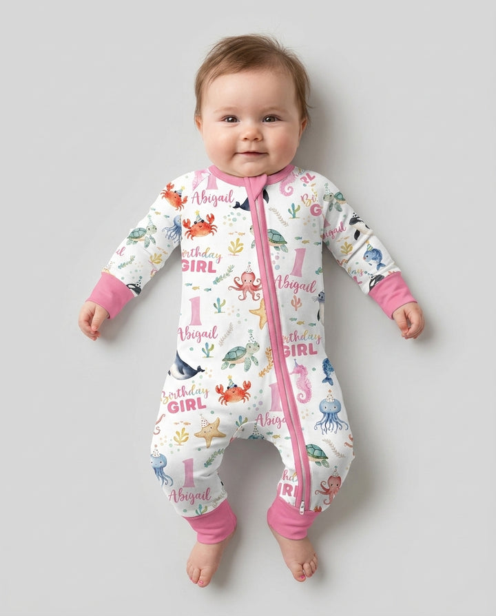 Birthday Under The Sea Custom Name & Age Bamboo Convertible Zippy
