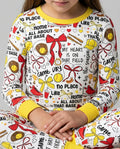 Zweiteiliges Langarm-Pyjama-Set mit Sommerfrüchten