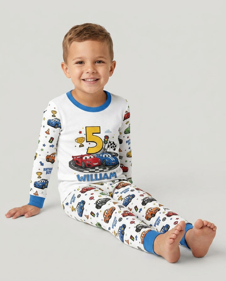 Birthday Racing Adventure Bamboo Two Piece Long Sleeve Pajama Set