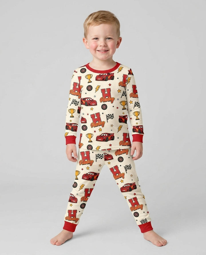 Funny Fast Car Bamboo Two Piece Long Sleeve Pajama Set