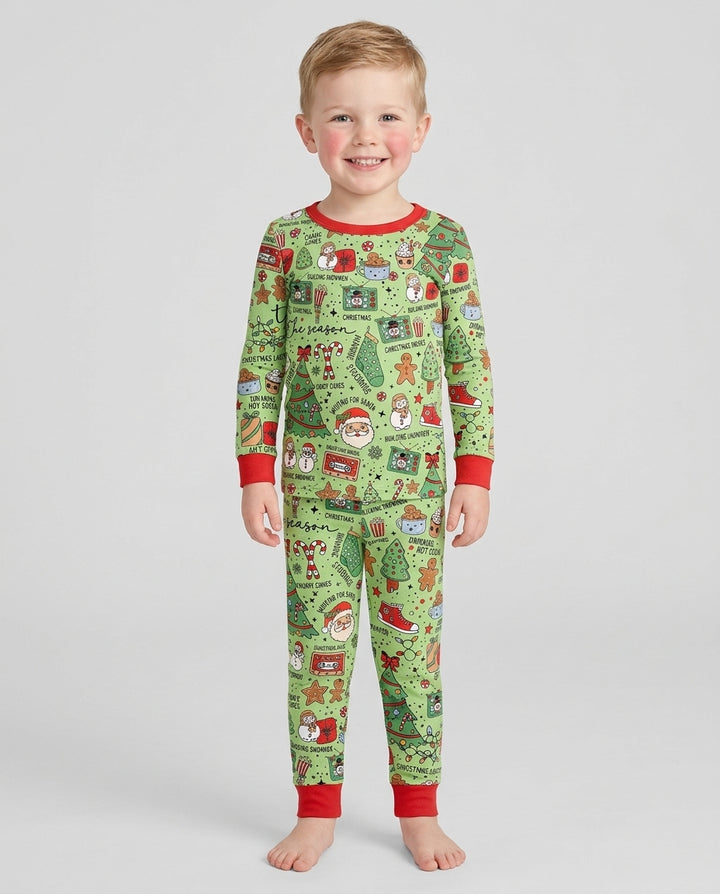 Christmas lights Bamboo Two Piece Long Sleeve Pajama Set