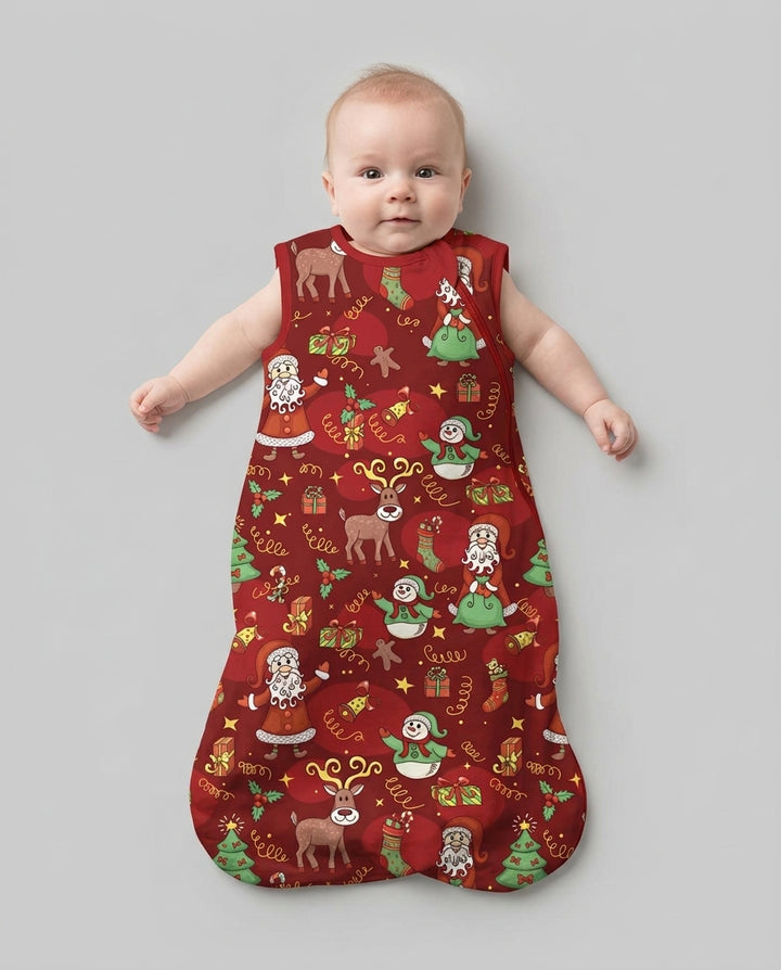 Santa Reindeer Snowflakes Bamboo Sleep Bag