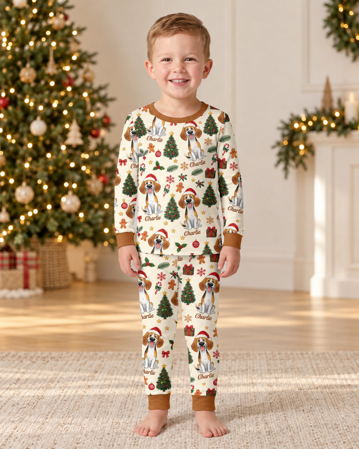 Christmas Dog Bamboo Two Piece Long Sleeve Pajama Set