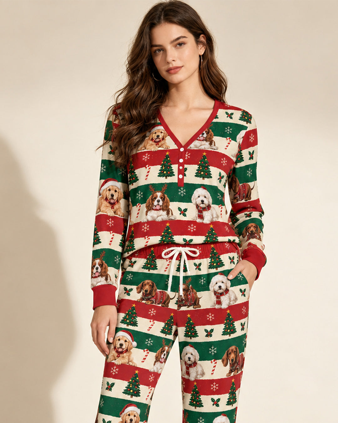 Dog Lover Christmas Bamboo Women Pajama Set