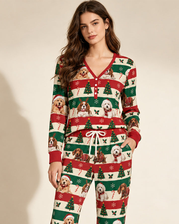 Dog Lover Christmas Bamboo Women Pajama Set