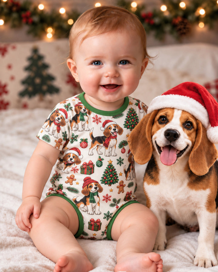 Santa Paws Beagle Bamboo Bodysuit