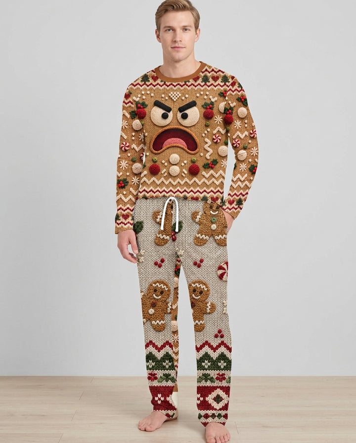Grumpy Gingerbread Crew Bamboo Men's Pajama Set
