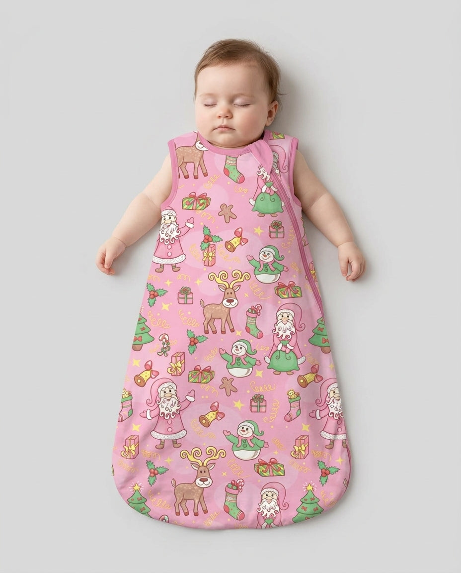 Santa Reindeer Snowflakes Bamboo Sleep Bag