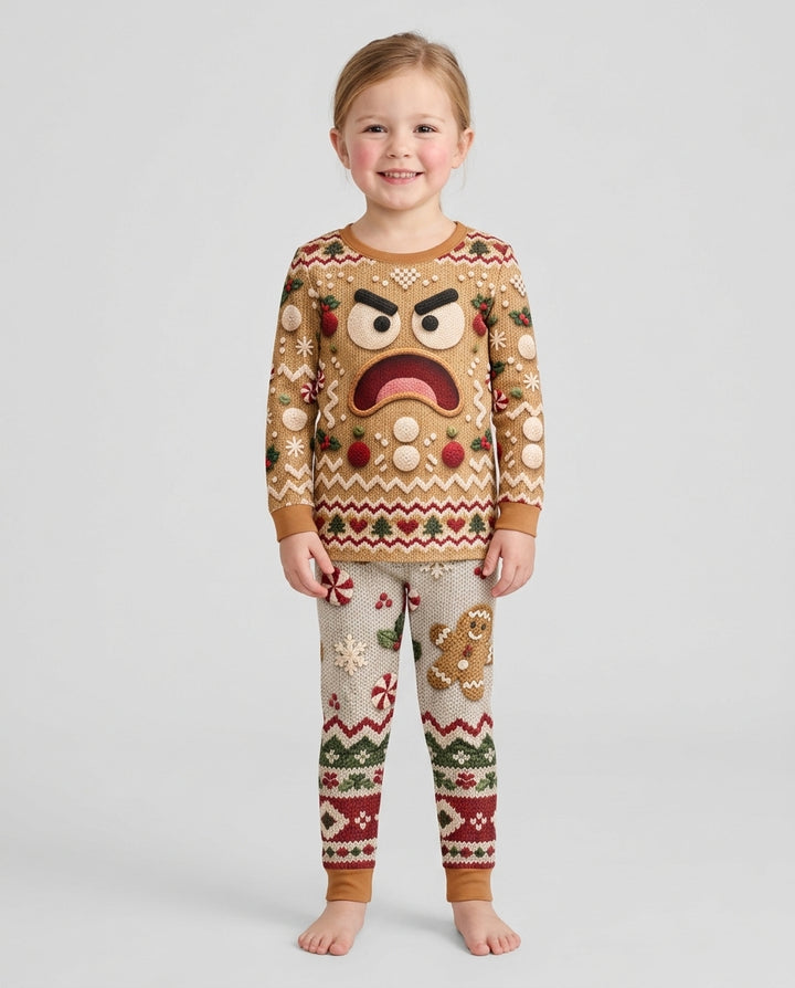 Grumpy Gingerbread Crew Bamboo Two Piece Long Sleeve Pajama Set