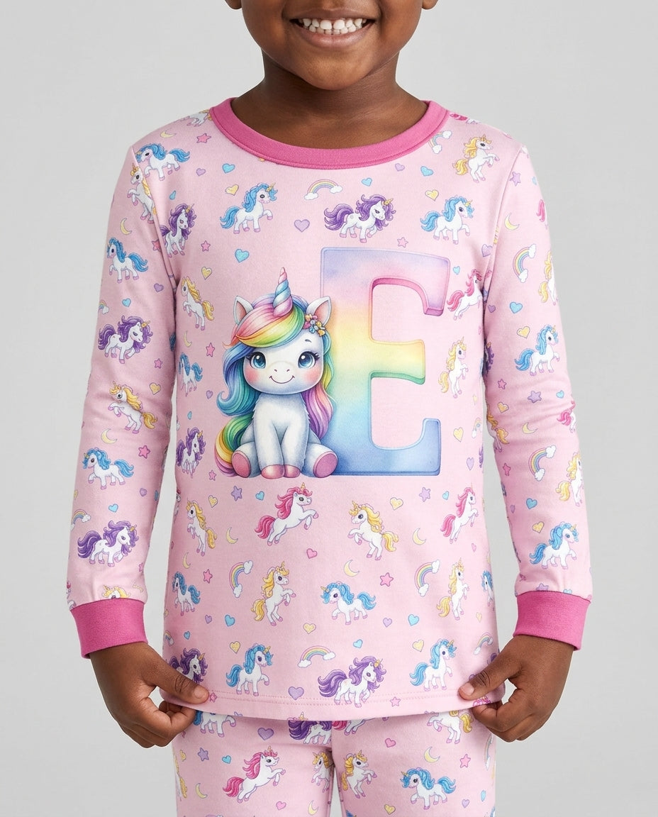 Cute Baby Word Car Bamboo Two Piece Long Sleeve Pajama Set