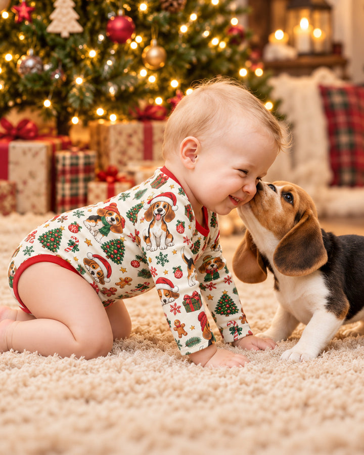 Santa Paws Beagle Bamboo Bodysuit