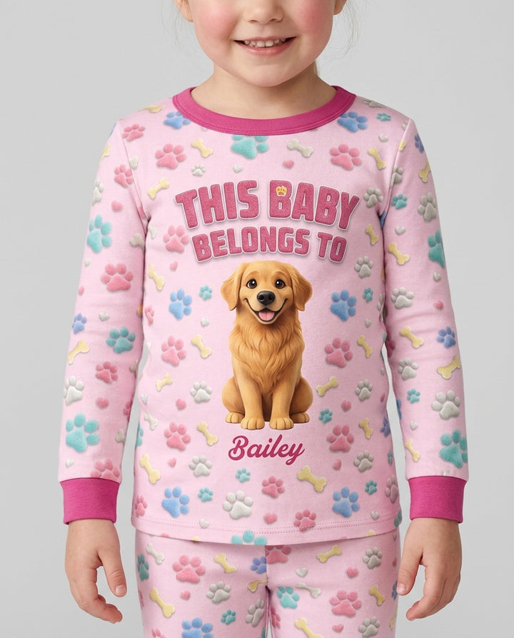 Baby Belongs To Cutie Dog Bamboo Two Piece Long Sleeve Pajama Set