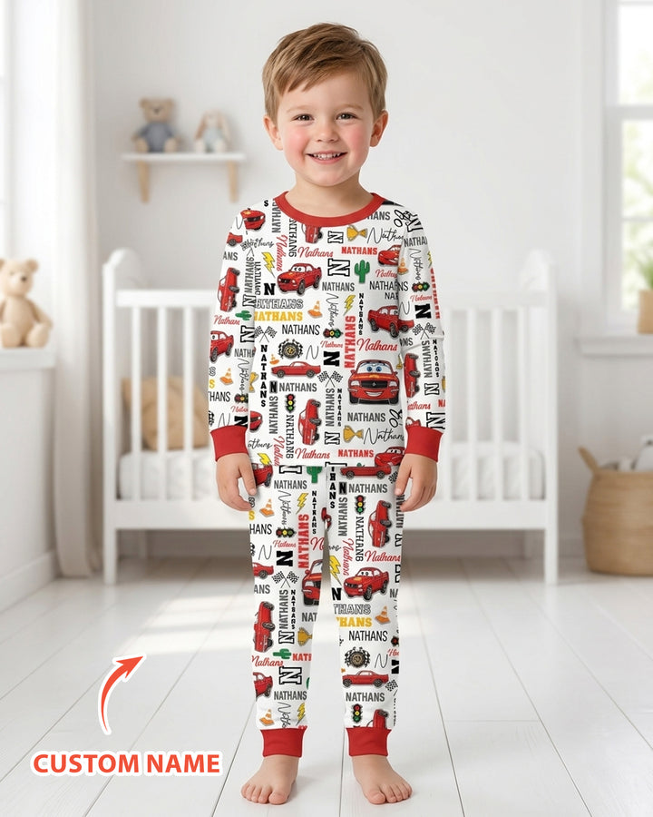 Fast Car Bamboo Two Piece Long Sleeve Pajama Set