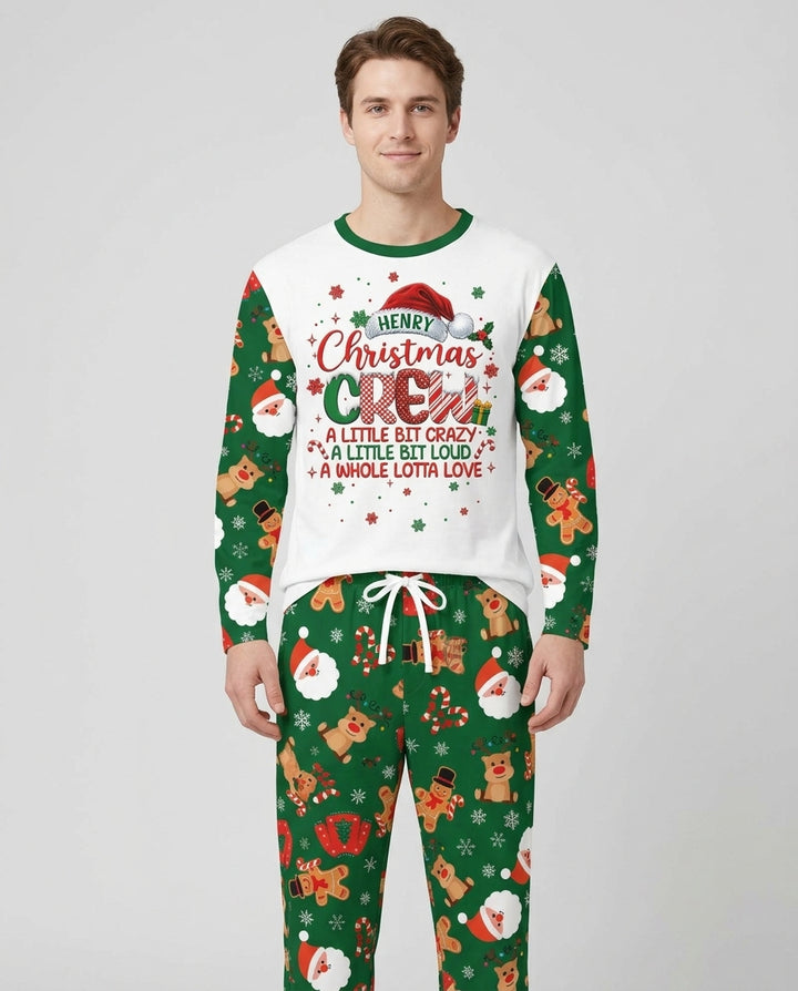 Personalized Christmas Crew Family Matching Bamboo Men's Pajama Set