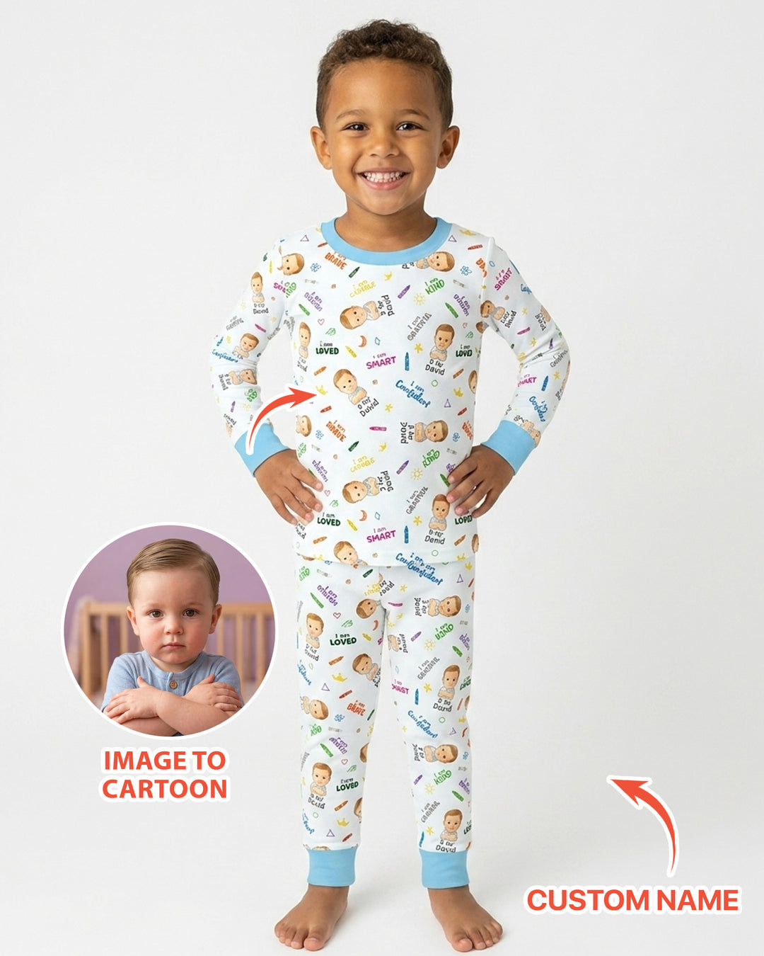 Zweiteiliges Langarm-Pyjama-Set mit Sommerfrüchten