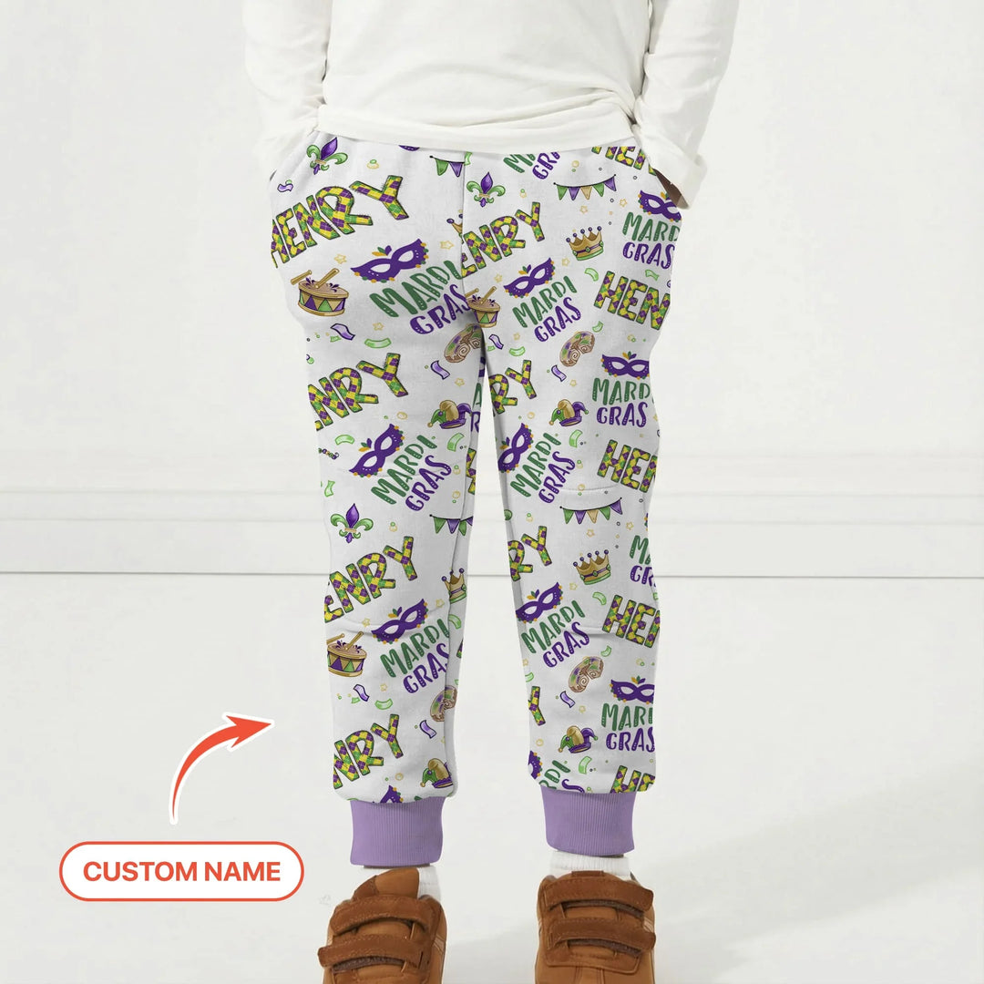 Custom Name Make your own Mardi Gras Bamboo Jogger