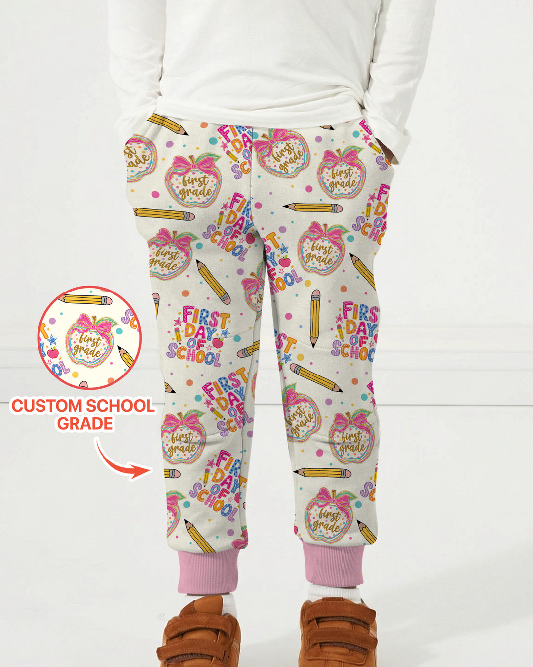 Custom School Grade First Day Cutie Bamboo Jogger