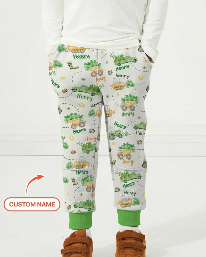 Konstruktion St. Patrick's Day Personalisierter Name Bambus Jogger