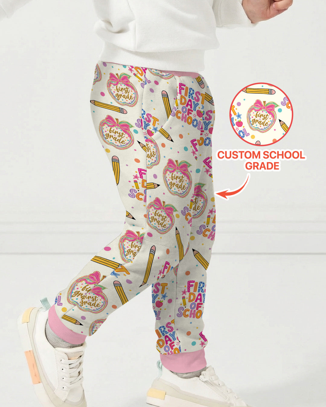 Custom School Grade First Day Cutie Bamboo Jogger