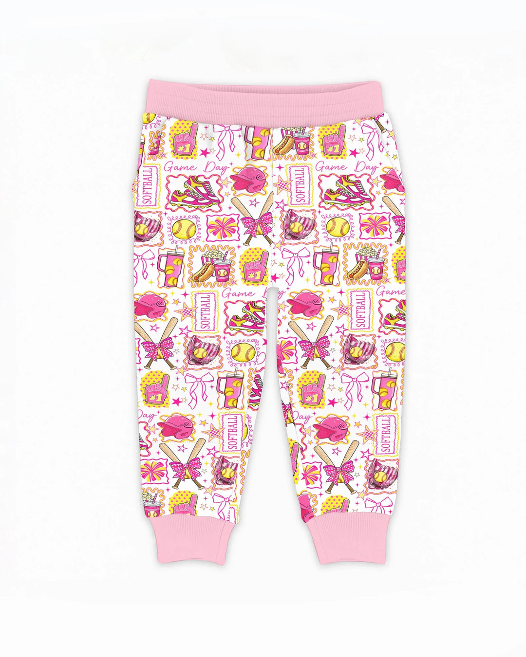 Pink Softball Game Day Bamboo Jogger