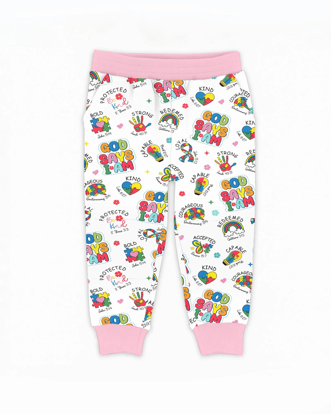 God Says I Am Autism Awareness Bamboo Jogger