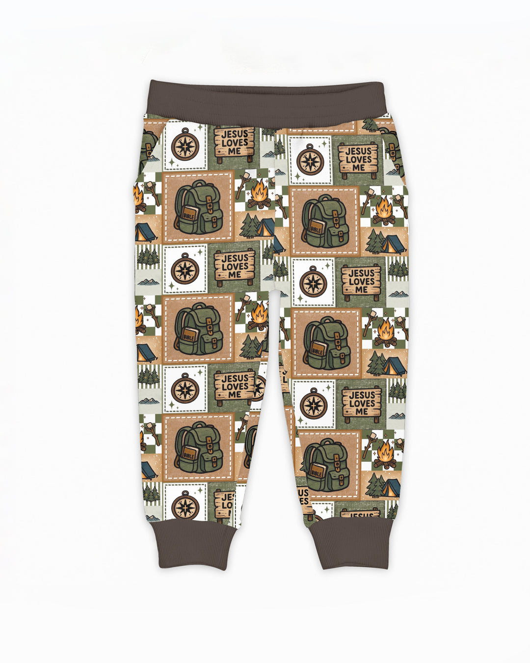 Camping Jesus Loves Me Bamboo Jogger